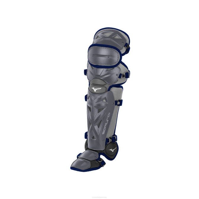 Mizuno samurai honkbal scheenbeschermers 15.5" uniseks accessoires grijs-navy VZJP929