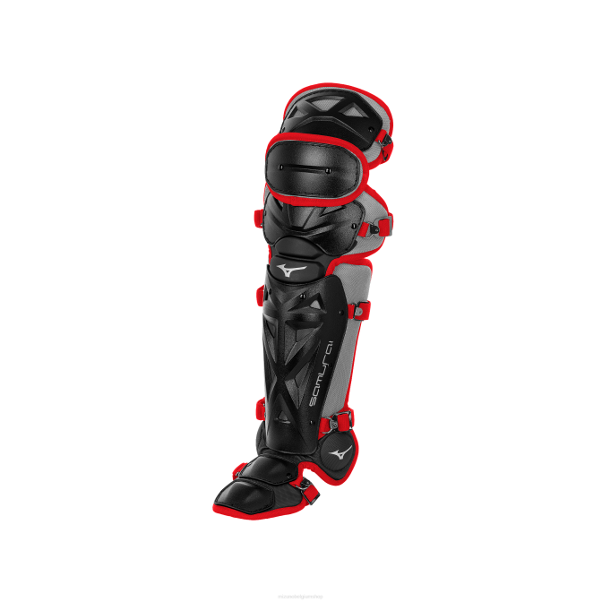 Mizuno samurai honkbal scheenbeschermers 16.5" uniseks accessoires zwart-rood(9010) VZJP961