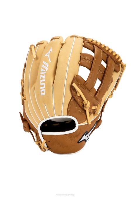 Mizuno franchise serie outfield honkbalhandschoen 12,5\" uniseks accessoires geelbruin(f878) VZJP683