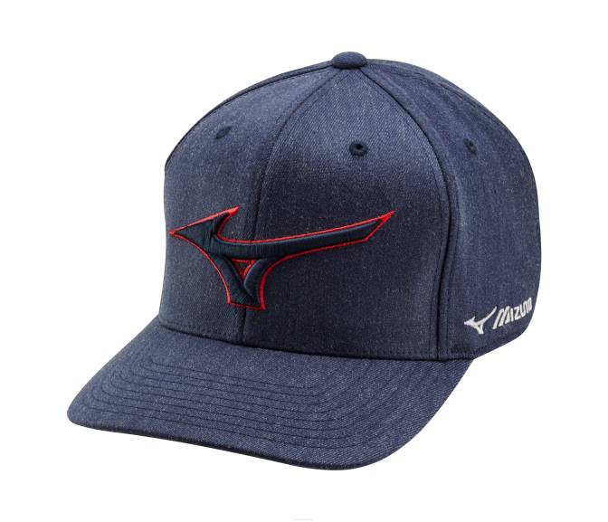 Mizuno diamanten snapback hoed uniseks accessoires marine-rood(5110) VZJP1124