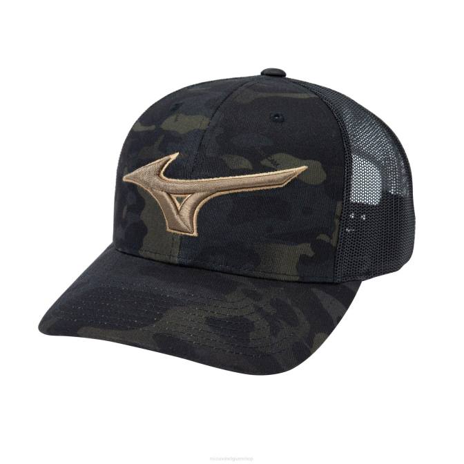Mizuno diamanten vrachtwagenchauffeur hoed uniseks accessoires zwarte camo(bcbc) VZJP1134