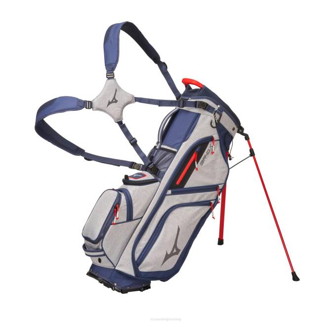 Mizuno br-dx 14-voudige hybride standbag uniseks accessoires grijs gemêleerd-navy(9551) VZJP474