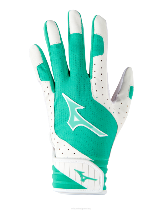 Mizuno Finch softbal gevoerde slaghandschoen vrouwen accessoires wit-mint(004d) VZJP1684
