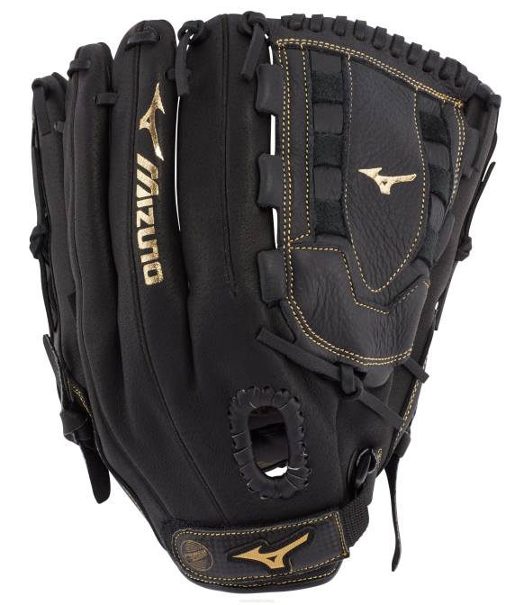 Mizuno premier serie slowpitch softbalhandschoen 12,5" uniseks accessoires zwart-goud(f974) VZJP1790