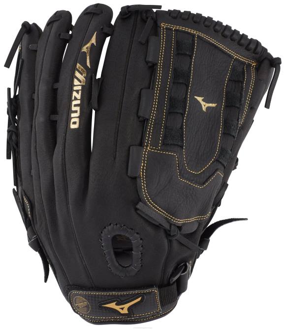 Mizuno premier serie slowpitch softbalhandschoen 14" uniseks accessoires zwart-goud(r974) VZJP1865