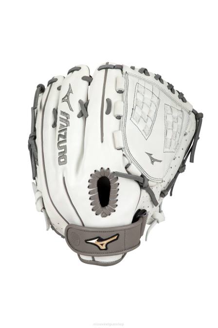 Mizuno prime elite pitcher/outfield fastpitch softbalhandschoen 12,5" uniseks accessoires wit-grijs(f091) VZJP1709
