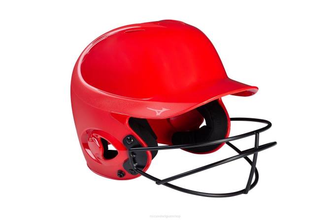 Mizuno MVP-serie solide slaghelm met fastpitch softbalmasker uniseks accessoires rood(1010) VZJP1713