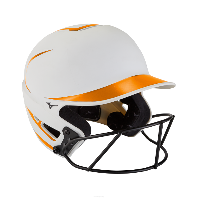 Mizuno f6 fastpitch softbal slaghelm uniseks accessoires wit-oranje(0020) VZJP1812