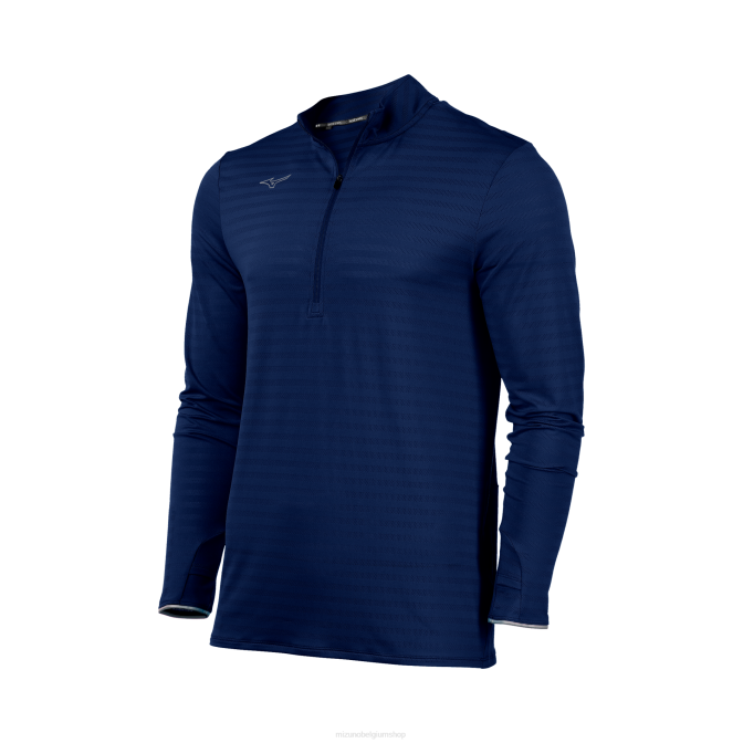 Mizuno atletische eco 1/2 ritssluiting Heren kleding marine (5151) VZJP1455