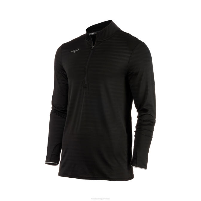 Mizuno atletische eco 1/2 ritssluiting Heren kleding zwart(9090) VZJP1453
