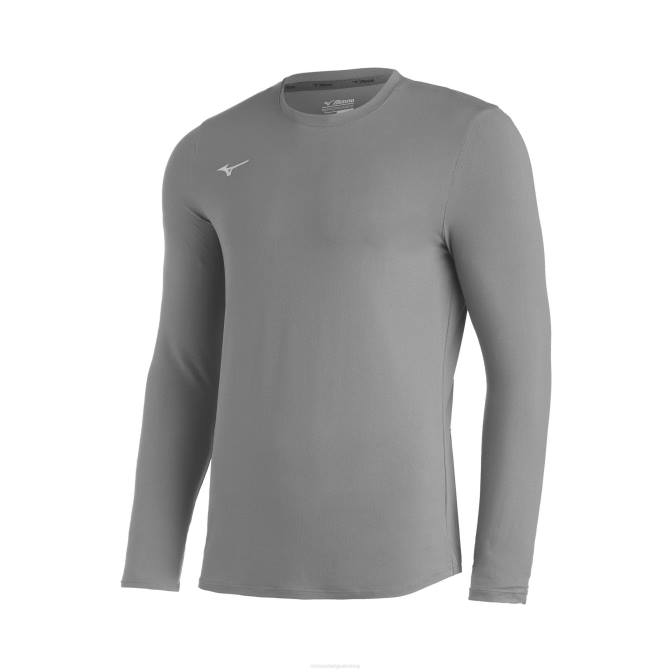 Mizuno comp diamant crew met lange mouwen jeugd kleding grijs(9191) VZJP1598