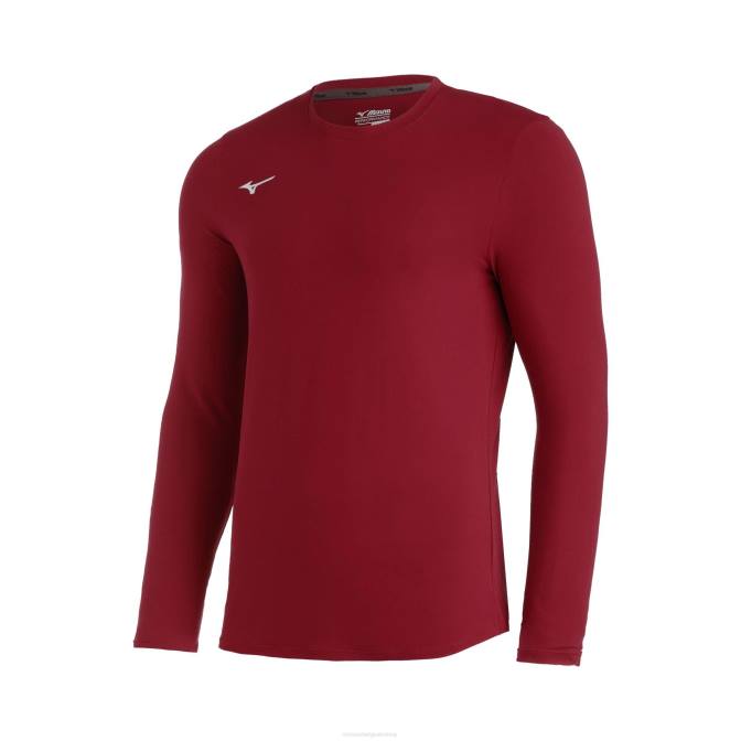Mizuno comp diamant crew met lange mouwen jeugd kleding kardinaal(1212) VZJP1593