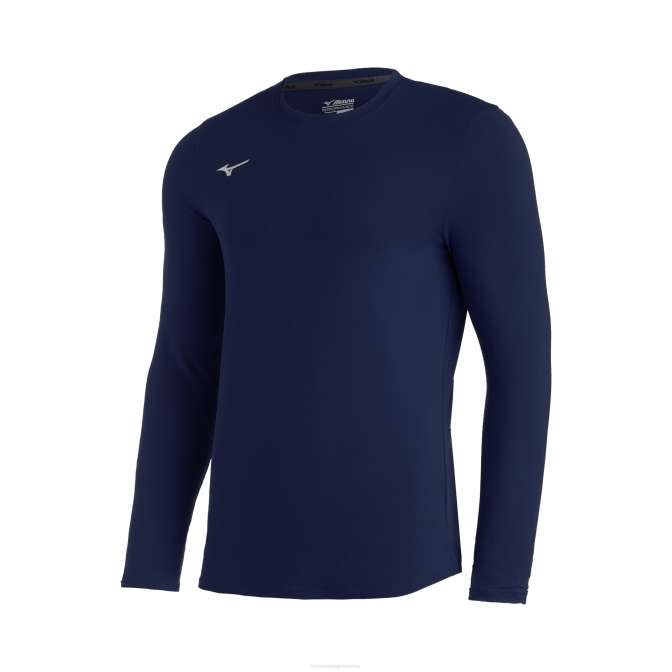 Mizuno comp diamant crew met lange mouwen jeugd kleding marine (5151) VZJP1596