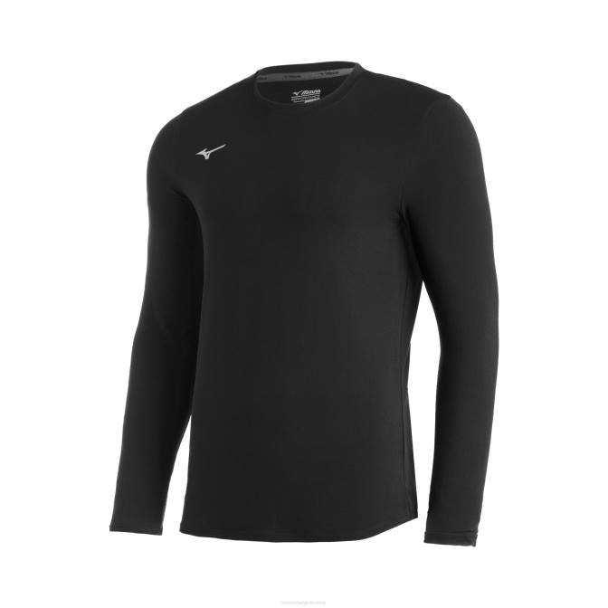 Mizuno comp diamant crew met lange mouwen jeugd kleding zwart(9090) VZJP1591