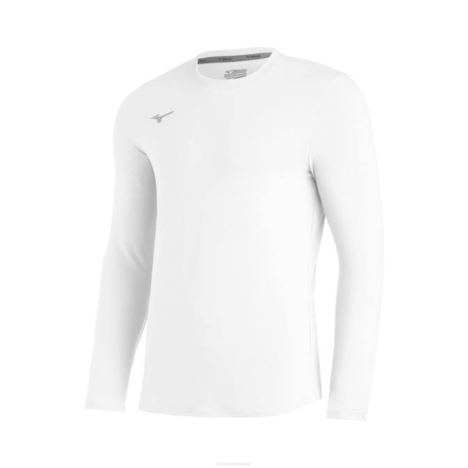 Mizuno comp diamant crew met lange mouwen uniseks kleding wit(0000) VZJP1549