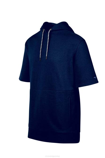 Mizuno game time hoodie met korte mouwen uniseks kleding marine (5151) VZJP1480