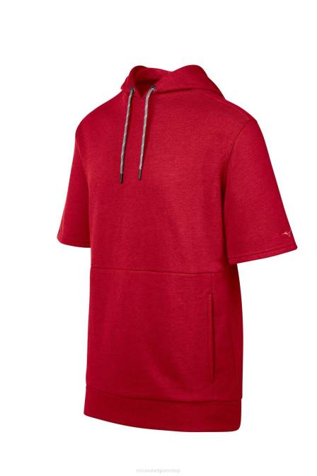 Mizuno game time hoodie met korte mouwen uniseks kleding rood(1010) VZJP1479