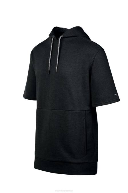 Mizuno game time hoodie met korte mouwen uniseks kleding zwart(9090) VZJP1478