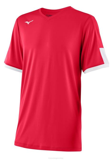 Mizuno Aerolite honkbaltrui met v-hals jeugd kleding rood-wit(1000) VZJP1257
