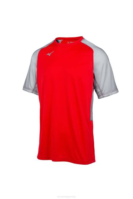 Mizuno aerolite crew baseball jersey uniseks kleding rood-grijs(1091) VZJP1250