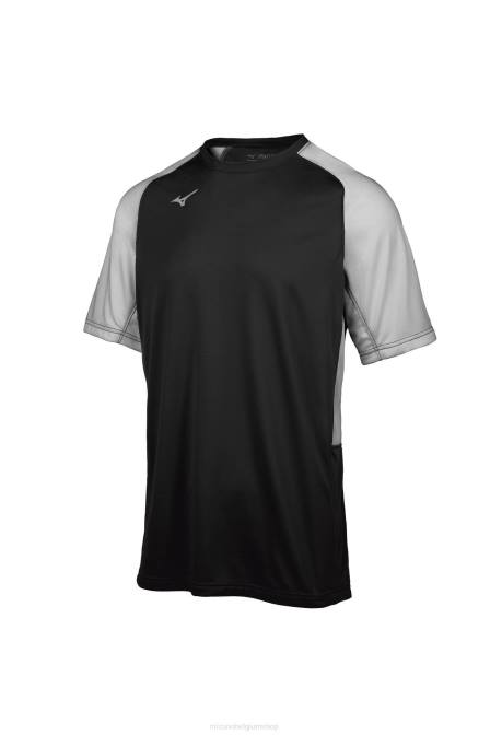 Mizuno aerolite crew baseball jersey uniseks kleding zwart-grijs(9091) VZJP1251