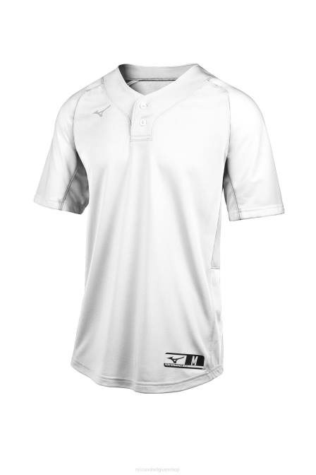 Mizuno aerolite honkbalshirt met 2 knopen uniseks kleding wit(0000) VZJP1242