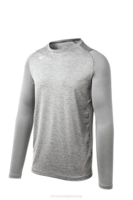 Mizuno alfa-stretch mouw uniseks kleding grijs(9191) VZJP2753