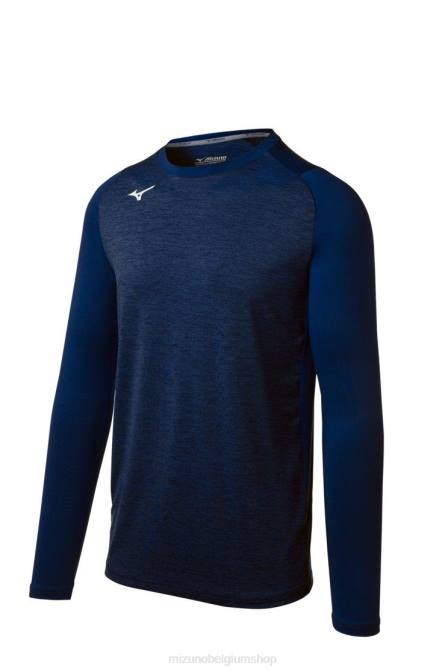 Mizuno alfa-stretch mouw uniseks kleding marine (5151) VZJP2751