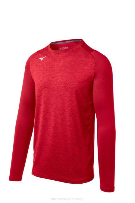 Mizuno alfa-stretch mouw uniseks kleding rood(1010) VZJP2750