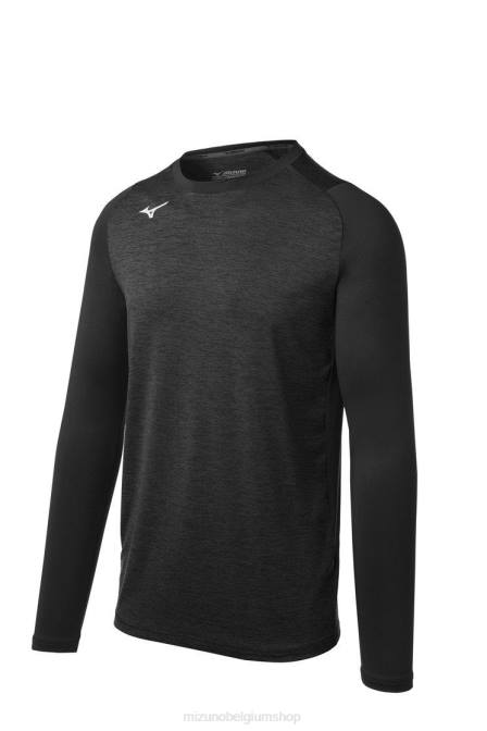 Mizuno alfa-stretch mouw uniseks kleding zwart(9090) VZJP2749
