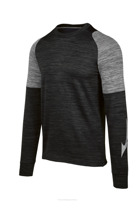 Mizuno snelheid bemanning met lange mouwen jeugd kleding zwarte kap(909i) VZJP2797