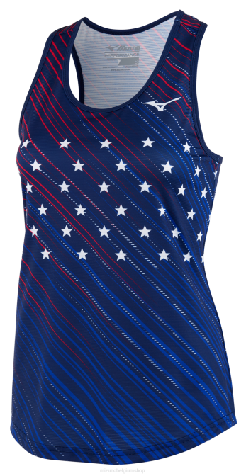 Mizuno afdrukbare eco lopende tank vrouwen kleding middeleeuwsblauw(meme) VZJP360