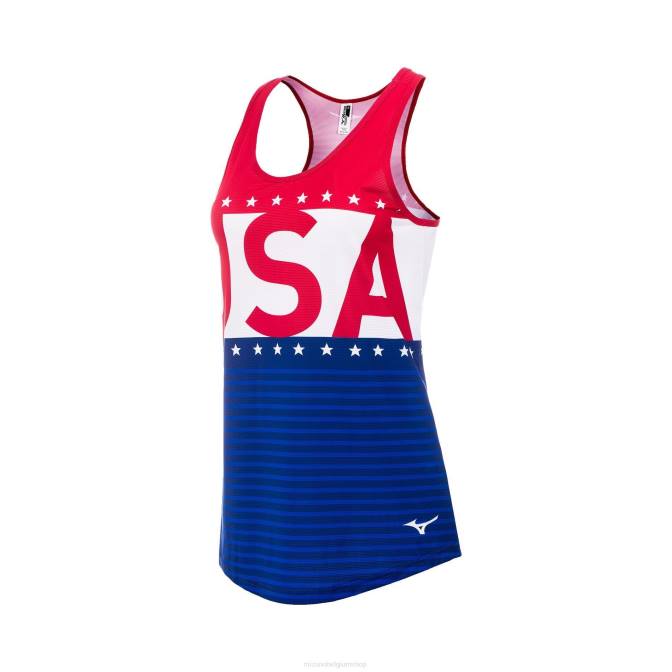 Mizuno afdrukbare lopende tank vrouwen kleding patriotblauw (sm64) VZJP240