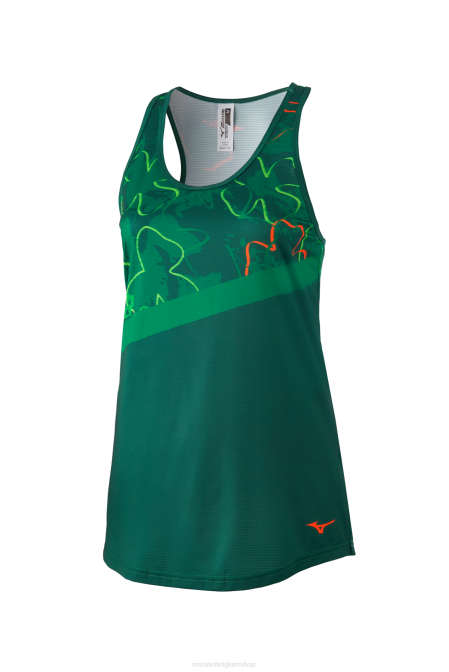 Mizuno afdrukbare lopende tank vrouwen kleding rijstgroen(sm73) VZJP235