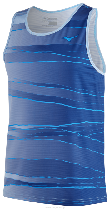 Mizuno bedrukbaar eco-hardloopsinglet Heren kleding olympischblauw(ybyb) VZJP355