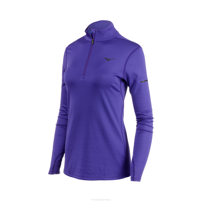 Mizuno adem thermo lopende halve rits vrouwen kleding peacoat(5858) VZJP289