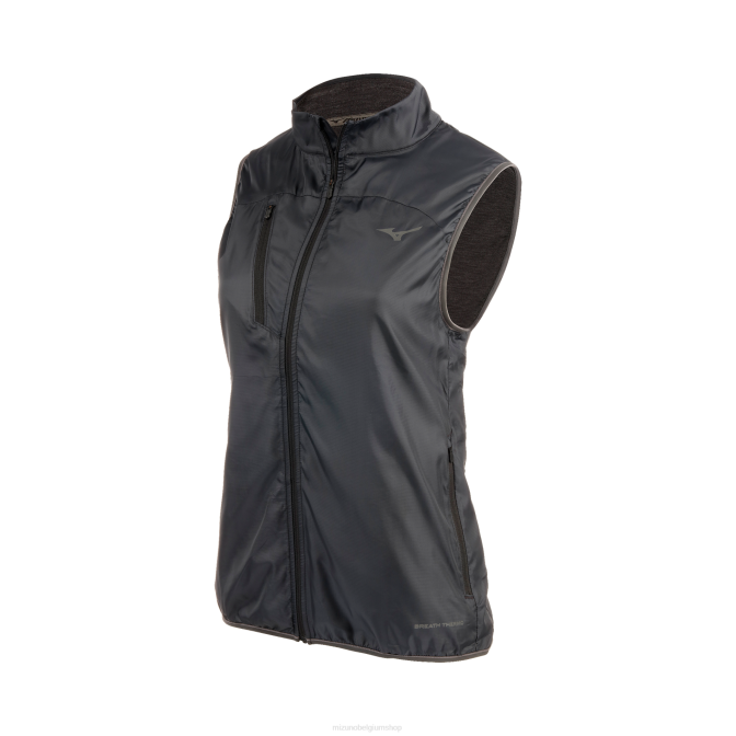 Mizuno adem thermo fz hardloopvest vrouwen kleding zwart(9090) VZJP2577