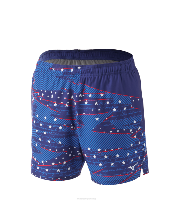 Mizuno afdrukbare 7 "kort Heren kleding perzikboom-blauw(sm01) VZJP263