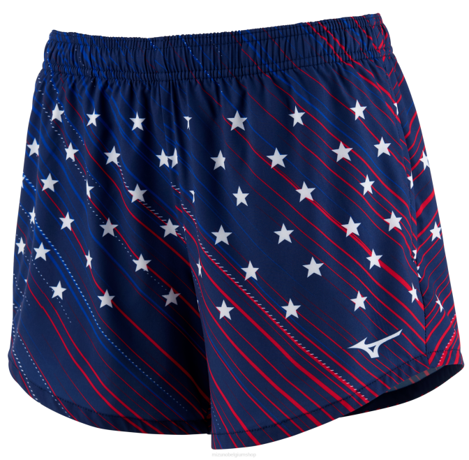 Mizuno afdrukbare eco 5" loopt tekort vrouwen kleding middeleeuwsblauw(meme) VZJP329