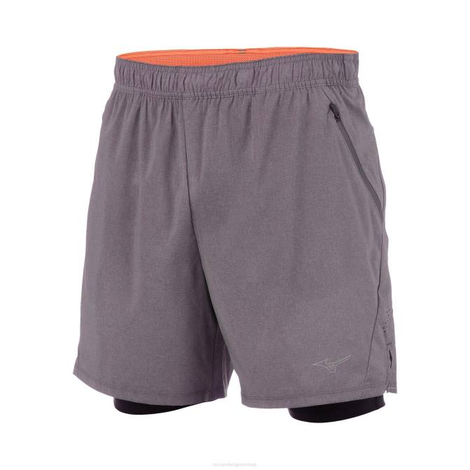 Mizuno alpha eco 5" 2-n-1 loopt kort vrouwen kleding magneet-zwart(9e90) VZJP307