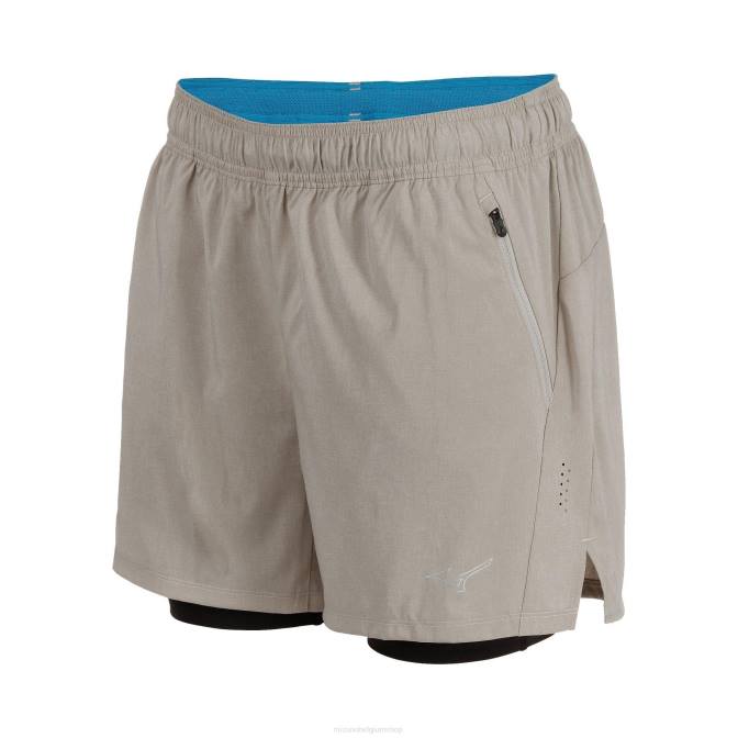 Mizuno alpha eco 5" 2-n-1 loopt kort vrouwen kleding vintagekaki(8c8c) VZJP306