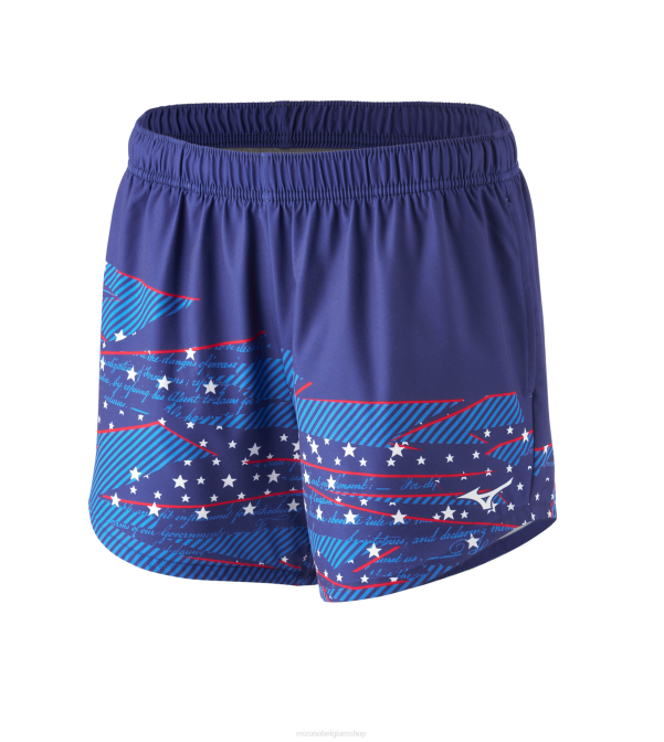 Mizuno 5 "bedrukbare hardloopbroek met voering vrouwen kleding perzikboom-blauw(sm01) VZJP257