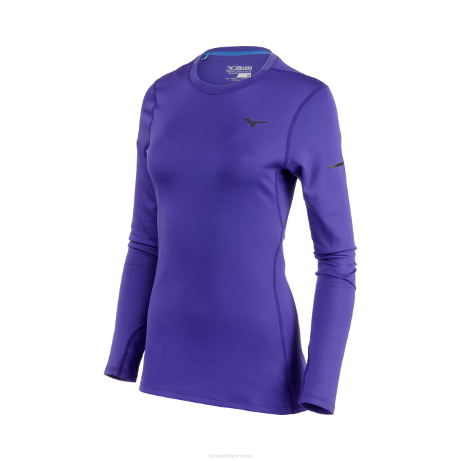Mizuno adem thermo running lange mouw vrouwen kleding peacoat(5858) VZJP296