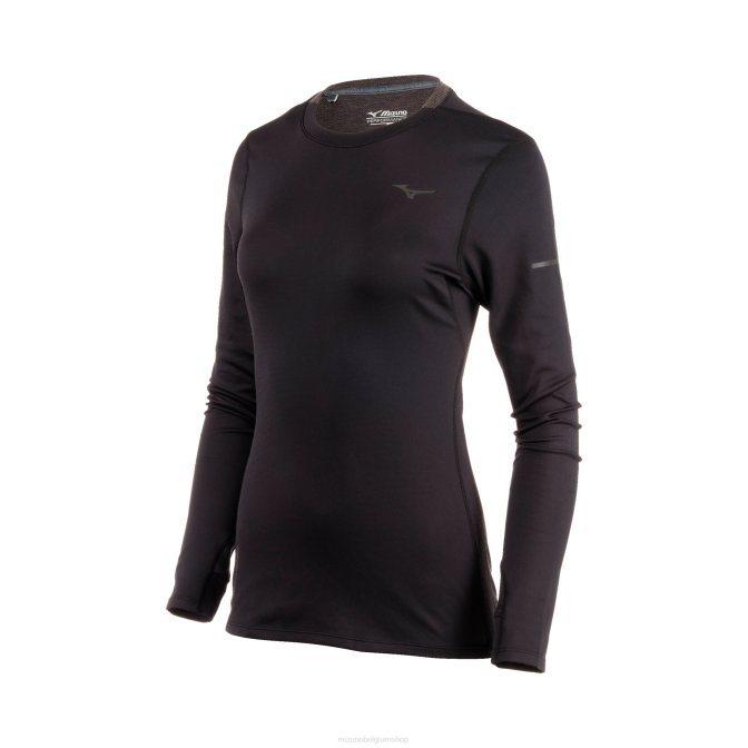 Mizuno adem thermo running lange mouw vrouwen kleding zwart(9090) VZJP295
