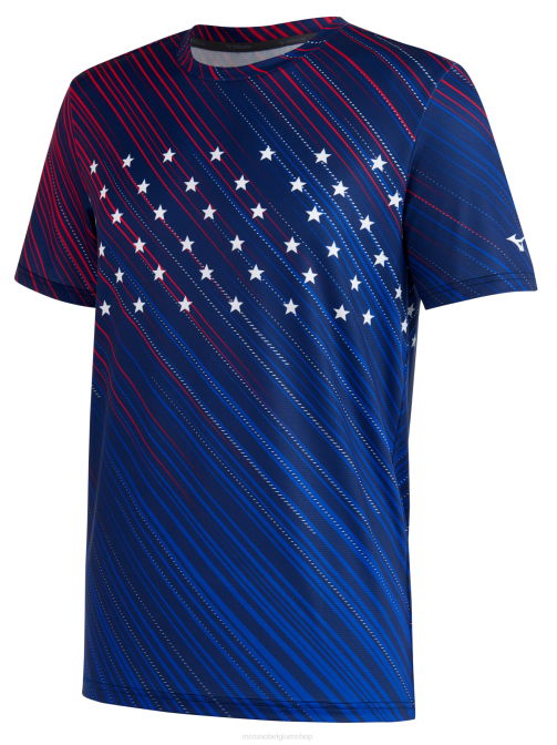 Mizuno bedrukbaar eco hardloop-T-shirt met korte mouwen Heren kleding middeleeuwsblauw(meme) VZJP338