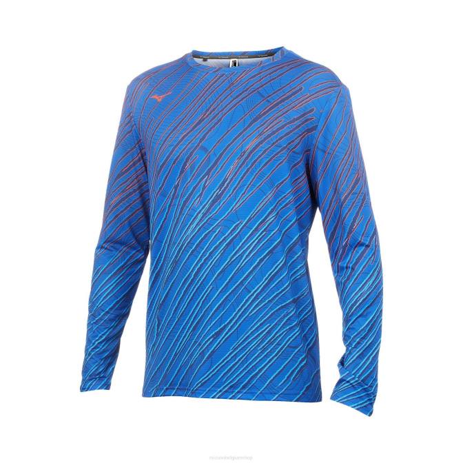 Mizuno bedrukbare running longsleeve Heren kleding bark-olympischblauw(pr50) VZJP255