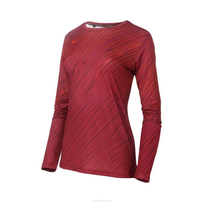 Mizuno bedrukbare running longsleeve vrouwen kleding schors-roodpruim(pr49) VZJP250