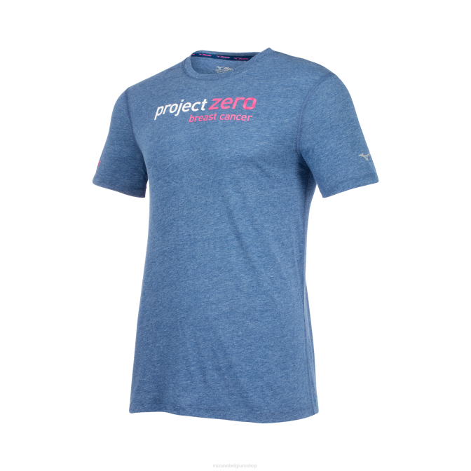 Mizuno inspireer project zero tee Heren kleding landgoedblauw(5j5j) VZJP369