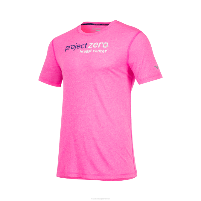 Mizuno inspireer project zero tee Heren kleding schokkend roze (1m1m) VZJP368