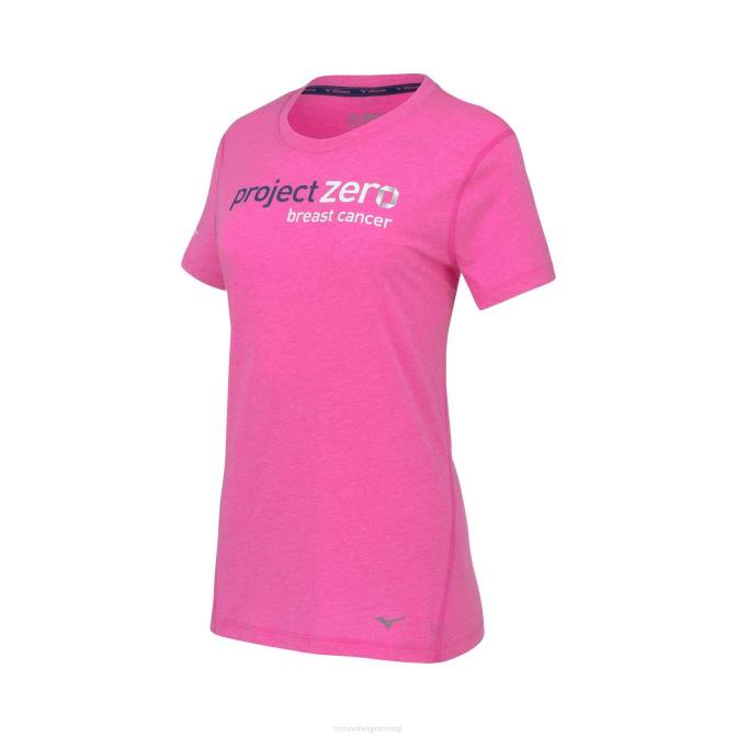Mizuno inspireer project zero tee vrouwen kleding schokkend roze (1m1m) VZJP370